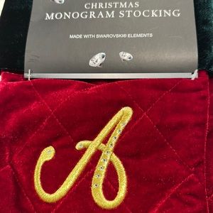 Harvey Lewis Monogram Christmas Stocking with Swarovski Crystal Accents …